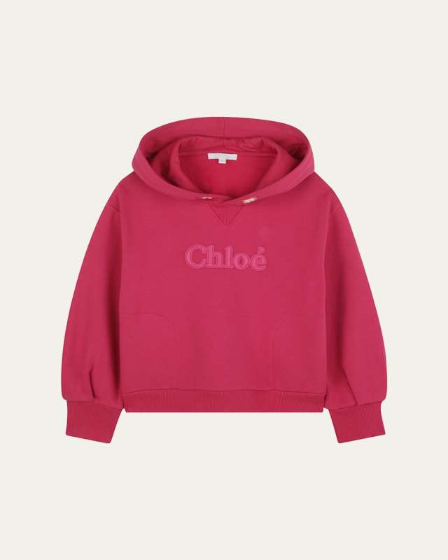 Girl's Hoodie W/ Embroidered Logo, Size 6-12